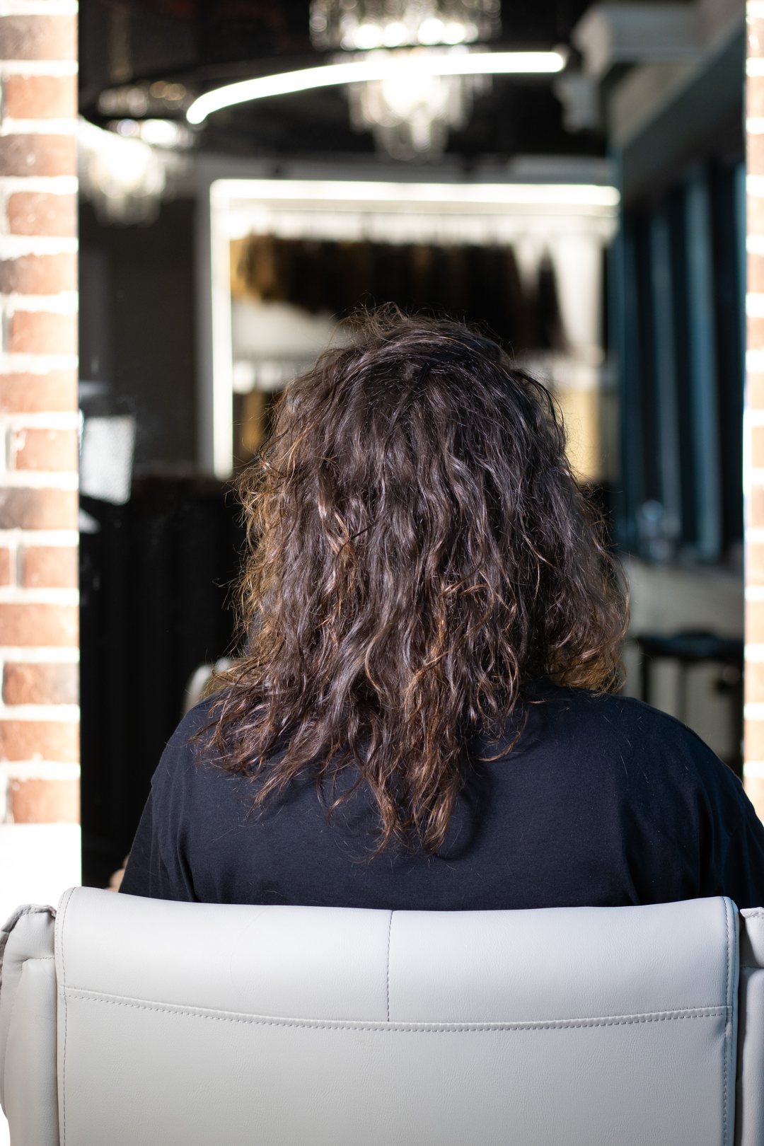 Curly hair before consultation