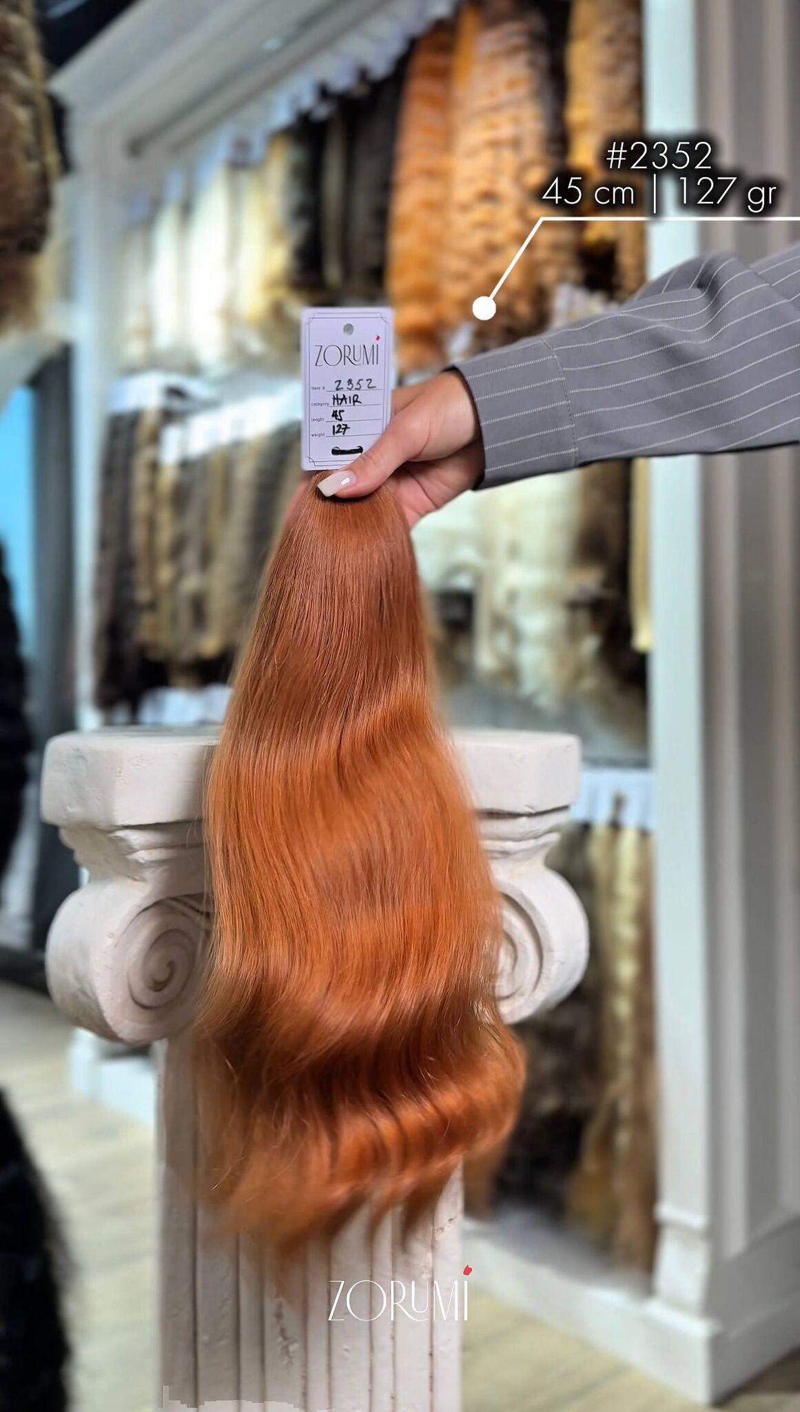 ZORUMI donor hair #2352, 45 cm, 127 g